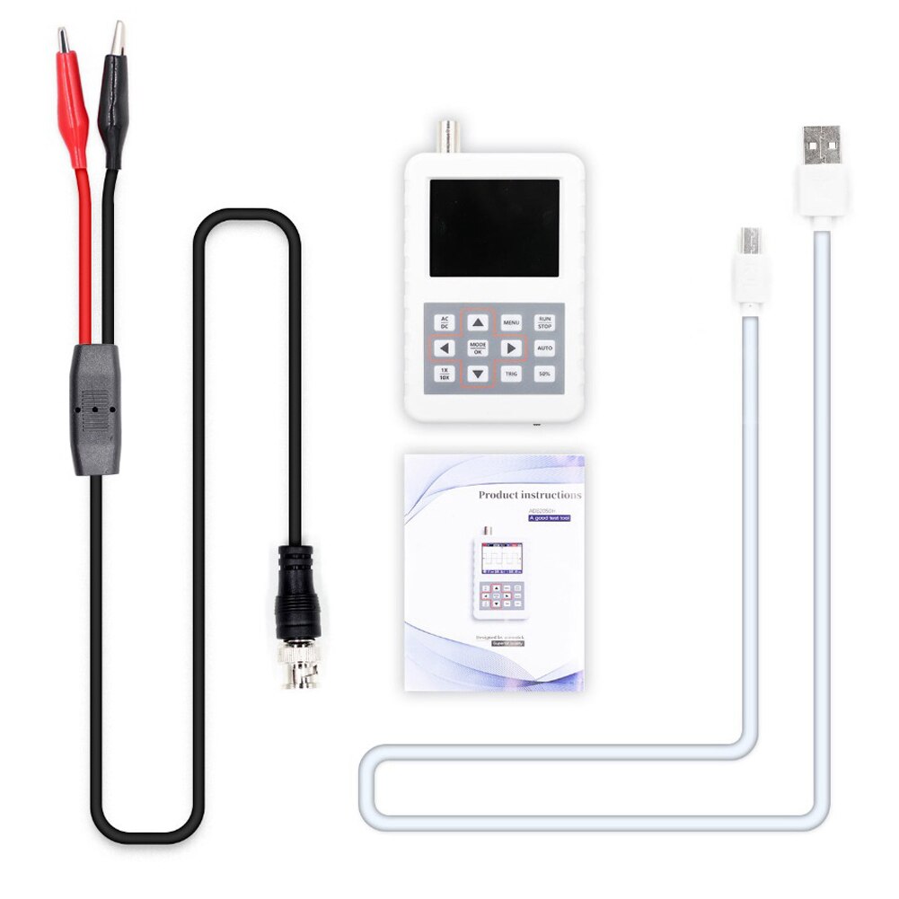 Handheld Mini Portable Digital Oscilloscope 30M 2031H Handheld Bandwidth 200MSps Sampling Rate with P6100 Oscilloscope Probe: 5MHz 20