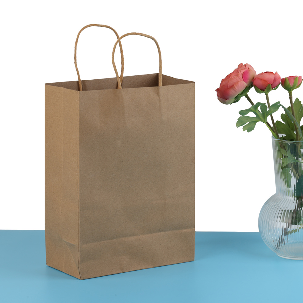 2/5/10 Stuks Kleurrijke Kraft Papieren Zakken Diy Multifunctionele Papieren Zak Met Handvatten Festival Kerst Cadeau Verpakking Zakje Boodschappentassen