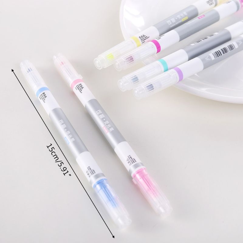 Juego de 6 unidades de resaltador que se puede borrar, rotulador de tiza líquida Pastel, lápiz fluorescente B36C