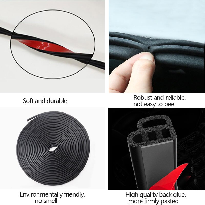 Märke l-typ bildörrstätning ljudisolering falslist tätning gummilist trim auto dörrkant gummitätningar bil styling