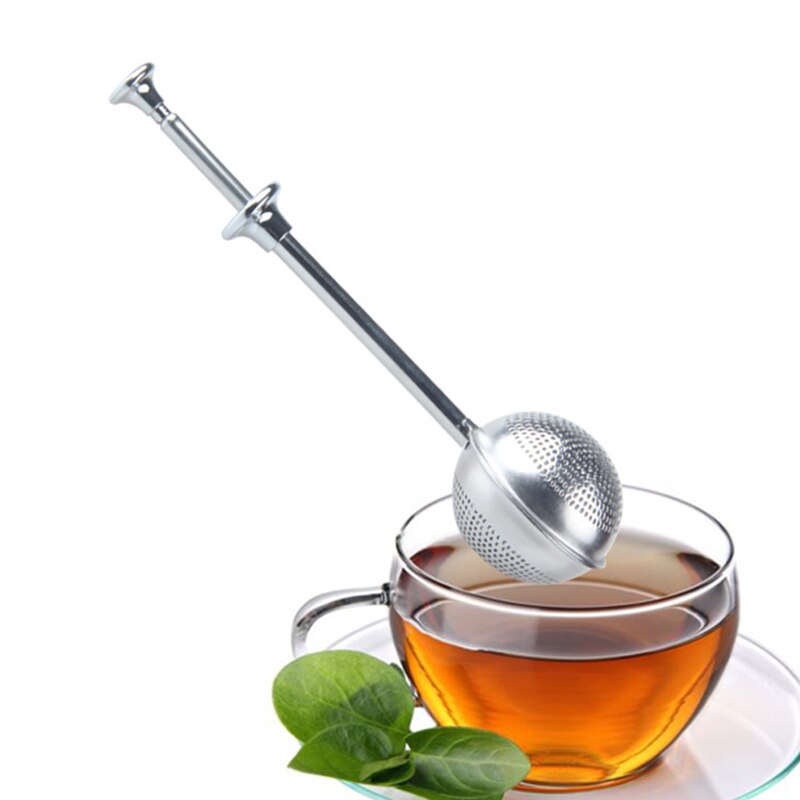 Coladores de té de Tteel inoxidable, con forma de bola de té, Infusor de té con estilo de empuje de acero inoxidable, colador para tetera