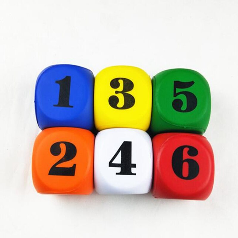 1 Stuks Foam Dot Dobbelstenen Beste Willekeurige Kleur Acryl Ronde Hoek Dobbelstenen 6 Zijdig Sterven Draagbare Tafel Games Dobbelstenen 6Cm