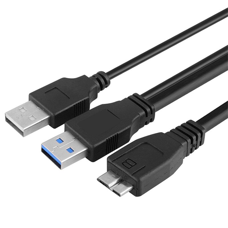 Usb 3.0 Dobbel makt y form 2 x type a til mikro b høyhastighets opptil 5 gbps dataoverføringskabel til eksterne harddisker 0.6m/1m