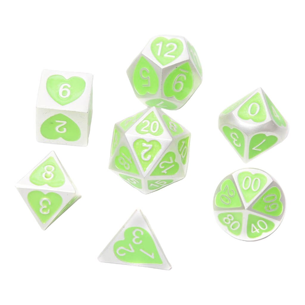 7 Stks/set Solide Metalen Multi Side Cijfer D4 D6 D8 D10 D12 D20 Board Game Dice Set Voor Party Casino board Game: 06