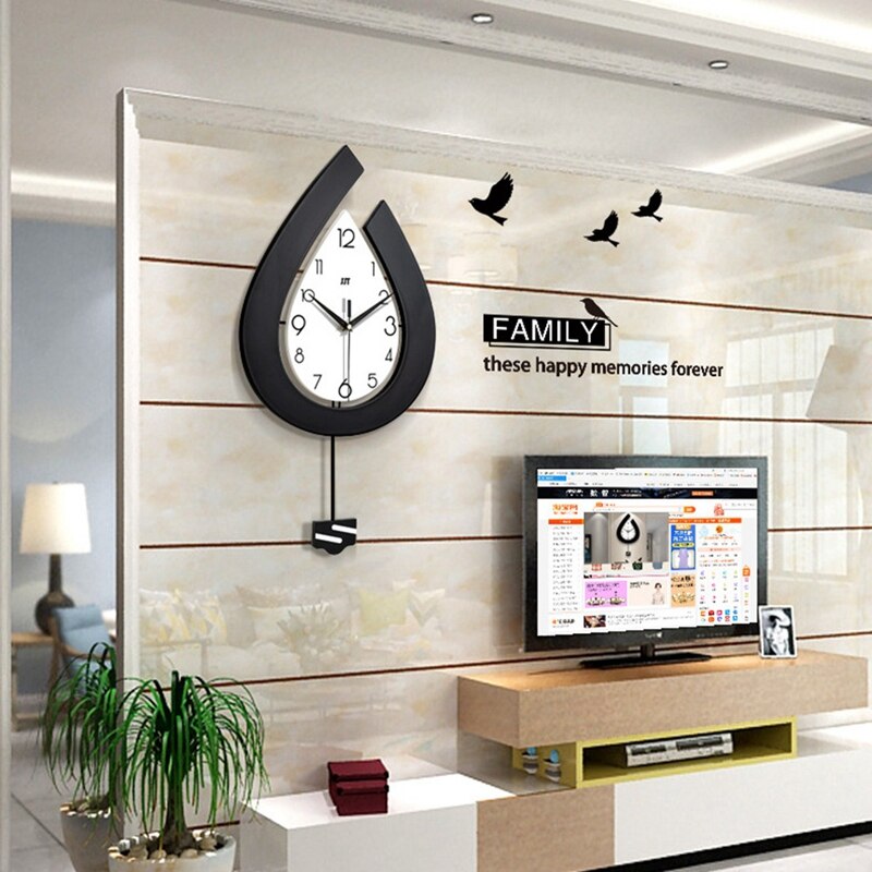Large Wall Clocks For Living Room Decor Big Pendulum Modern Wall Clocks Battery Operated For Home Indoor House