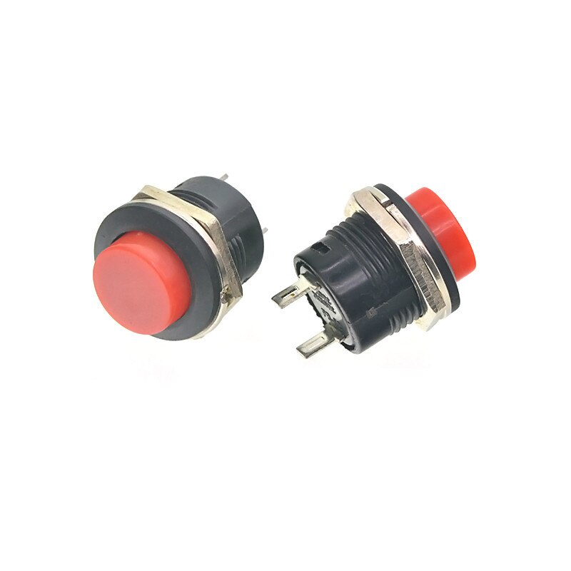 15cm xh2.54 16mm r13-507 16mm 125v 6a 22 awg lille vandtæt selv-reset øjeblikkelig  xh 2.54 2.54mm trykknap switch ledningsnet: Rød
