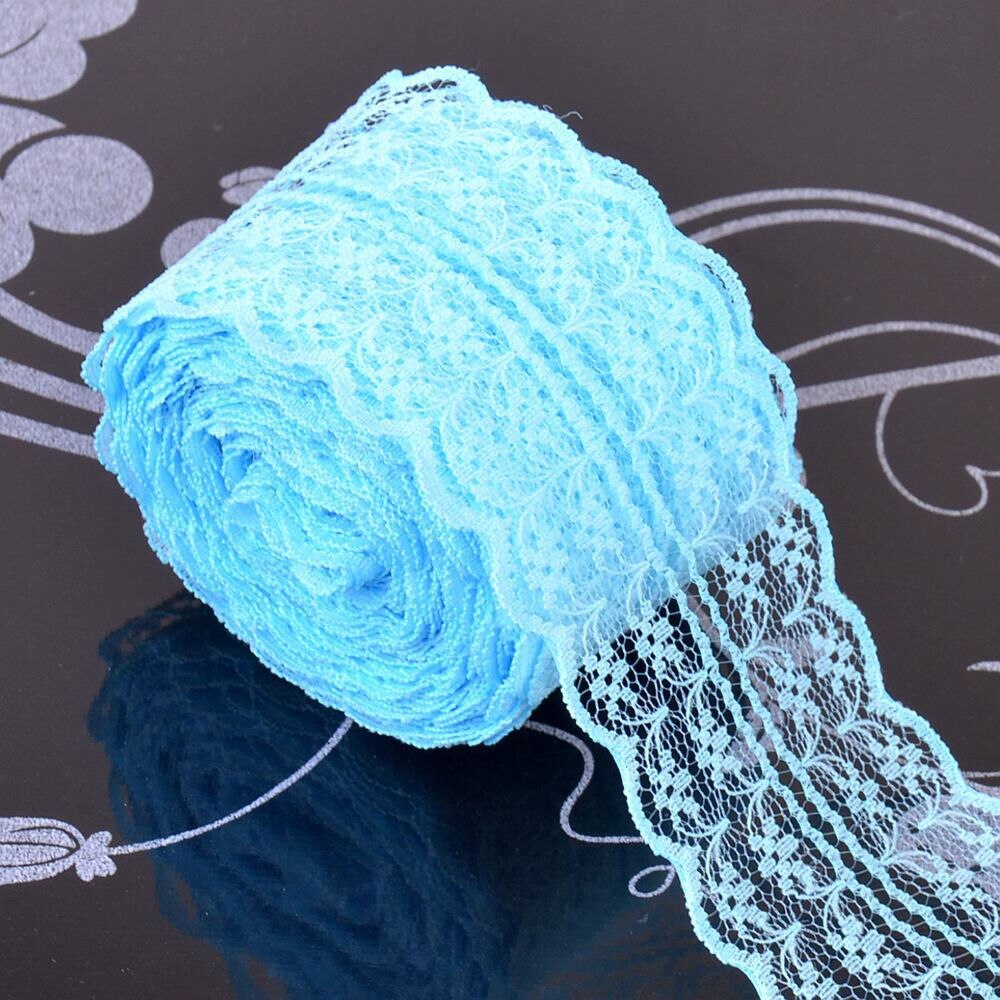 10 Yard/lot DIY Kant Lint Tape 45 MM Kant Breedte Geborduurde Netto Kant Trim Stof Voor naaien Decoratie Kant Stof: blue