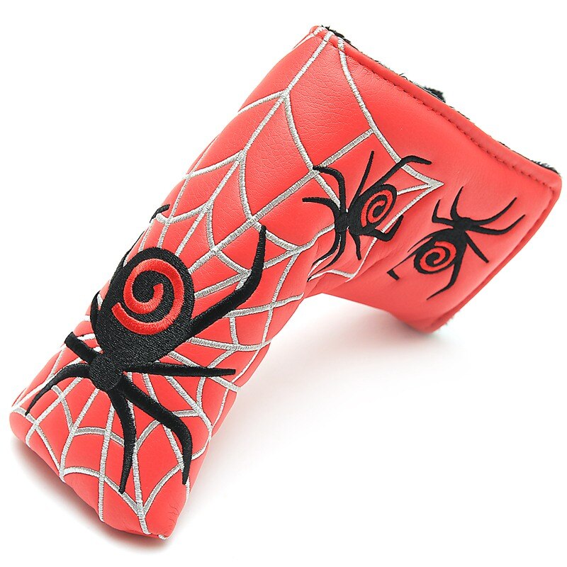Spider with Silver Web Golf Putter Cover Headcover for Blade Golf Putter Red White Black Head Cover: Light Yellow