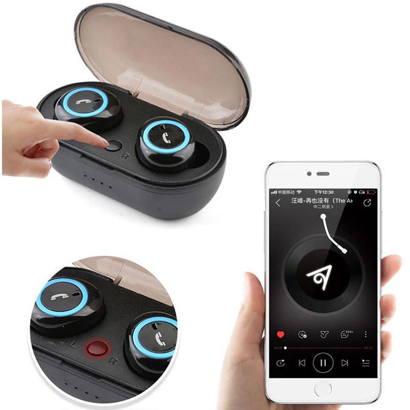 Bluetooth 5.0 écouteurs TWS écouteurs sans fil Bluetooth écouteurs 8D casque stéréo Bluetooth écouteurs avec micro et boîte de charge