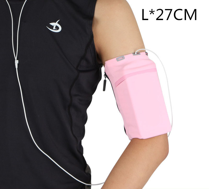 Double Pocket Slender Sports Running Arm Band Case Bag Telephone Wallet Holder Outdoor Pouch on Hand Gym Cover for Iphone 12 11: Pee.