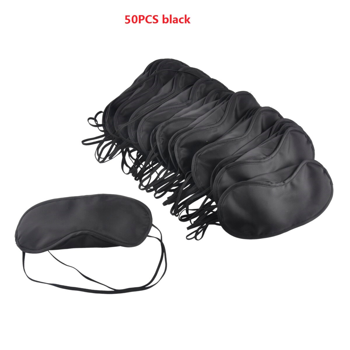 50 Teile/los Reisen Schlafen Augen Maske Schwarz Schatten Augenbinde Augenklappe Nacht Wirtschafts freies: Black 50pcs