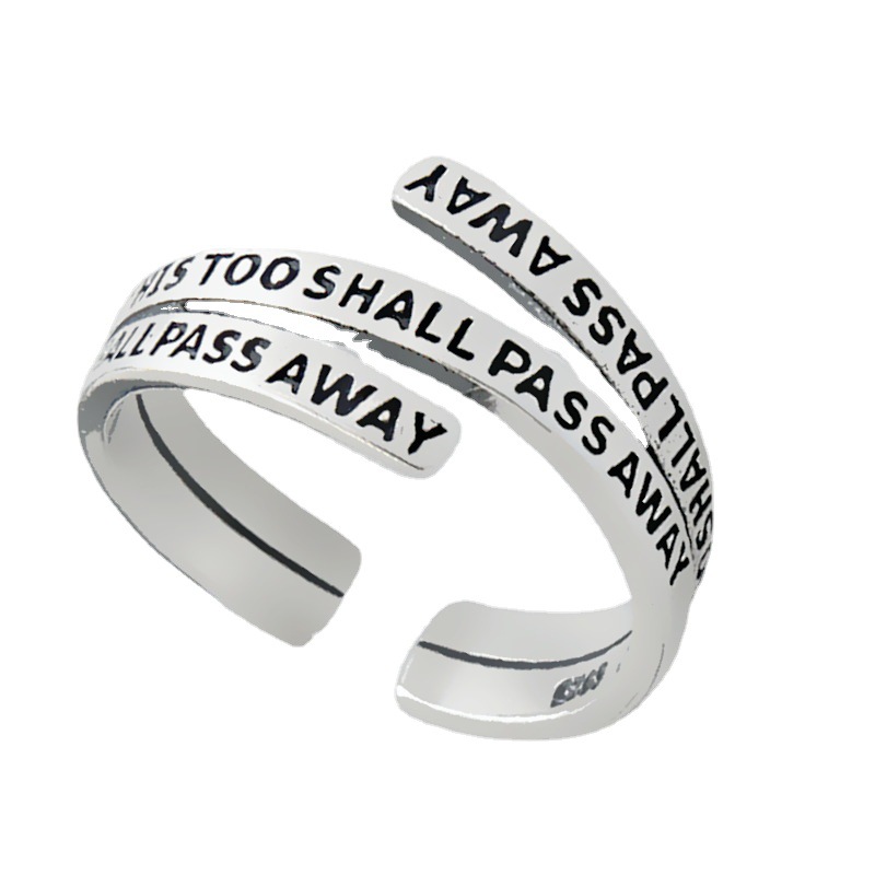 Anelli regolabili a doppio ponte con lettera in argento sterling 925 per le donne Accessori per gioielli da sposa Gioielli all'ingrosso Envío Gratis
