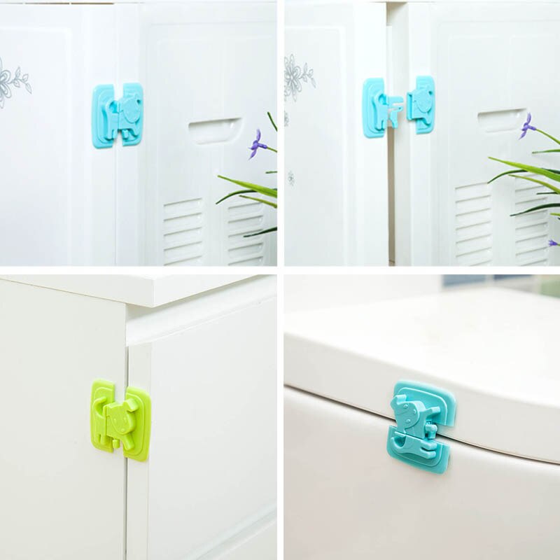 Verrou de sécurité en plastique pour enfants et bébés, 1 pièce, multifonction, pour réfrigérateur, toilettes, accessoires de porte d'armoire en forme de chiot