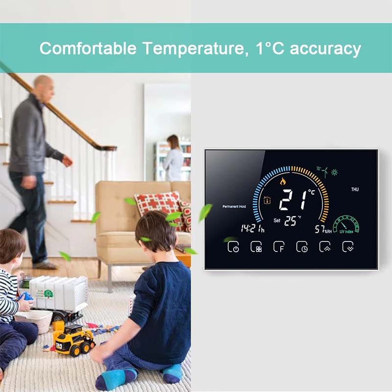 ℃/)Termostato programmabile intelligente Wi-Fi commutabile controllo APP vocale retroilluminazione LCD acqua/Gas caldaia termoregolatore riscaldamento