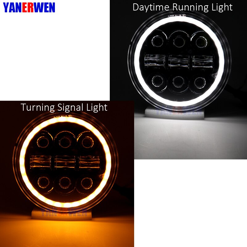 5 3/4" LED Headlights DRL 5.75 inch Iron 883 Dyna Headlamp for Triumph Rocket iii 3 Speed Tripl & Street Triple Driving Light