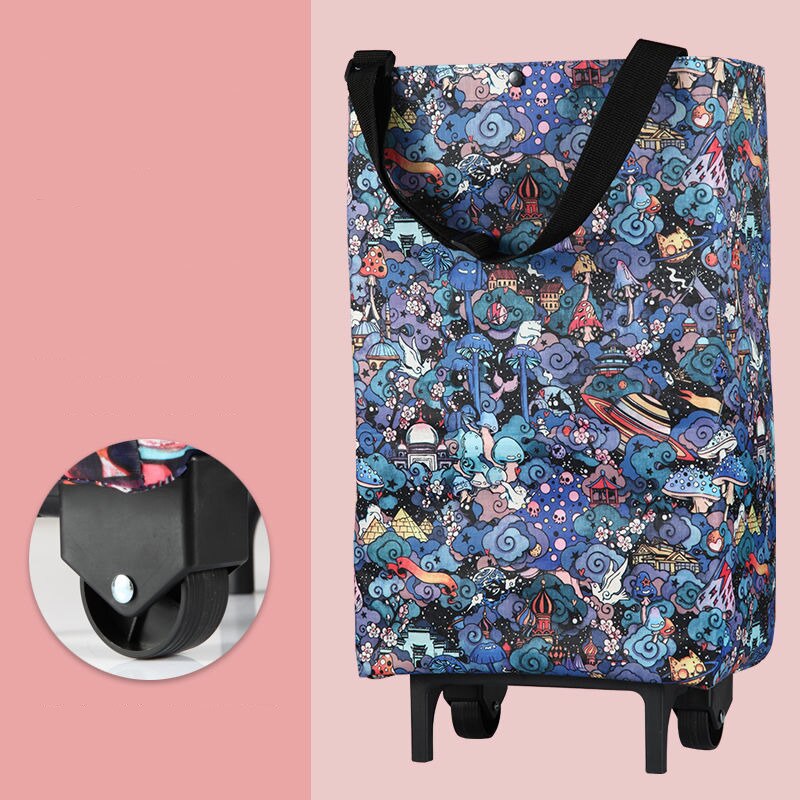 Small Pull Cart Shopping Food Organizer Trolley Bag On Wheels Bags Folding Portable Shopping Bags Buy Vegetables Bag Tug Package: A