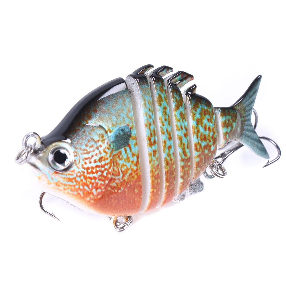 Swimbait Fishing Lures Lifelike Tilapia shape 6.35cm-9.3g Hard Bait 63mm 9.3g Lure With Treble Hook Multi Jointed Lures For Bass: YELLOW