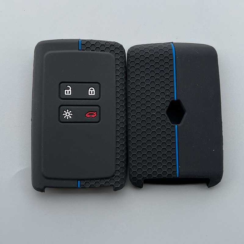 Silicone Car Key Cover Case for Renault Captur Megane Clio Zoe Koleos Talisman Espace Scenic 4 Arkana Dacia Sandero Card Key: BLACK C