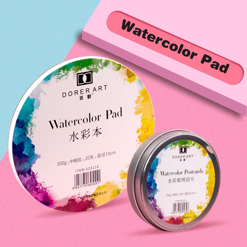 Round Watercolor Paper Pad 300g/m2 Thicker Papel Acuarela Transfer Watercolour Aquarel Paper Block Art Supplies Stationery