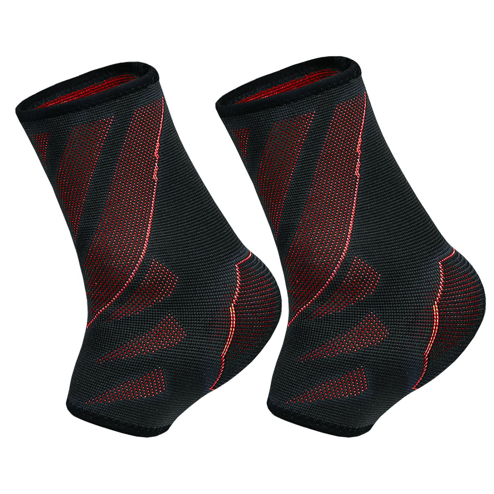 YYTZM 1 Paar Knöchel Unterstützung Nicht-Slip Silikon Ankle Brace Schutz Atmungsaktiv Gym Sport Fußball Anti-Verstauchten Knöchel protector: Rot / S