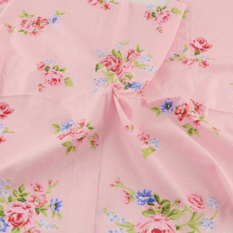 Cotton Fabric Bedding Clothing Patchwork Scrapbooking Home Textile Decor Teramila Fabrics Quilting Doll Sewing Cloth Pink Flower