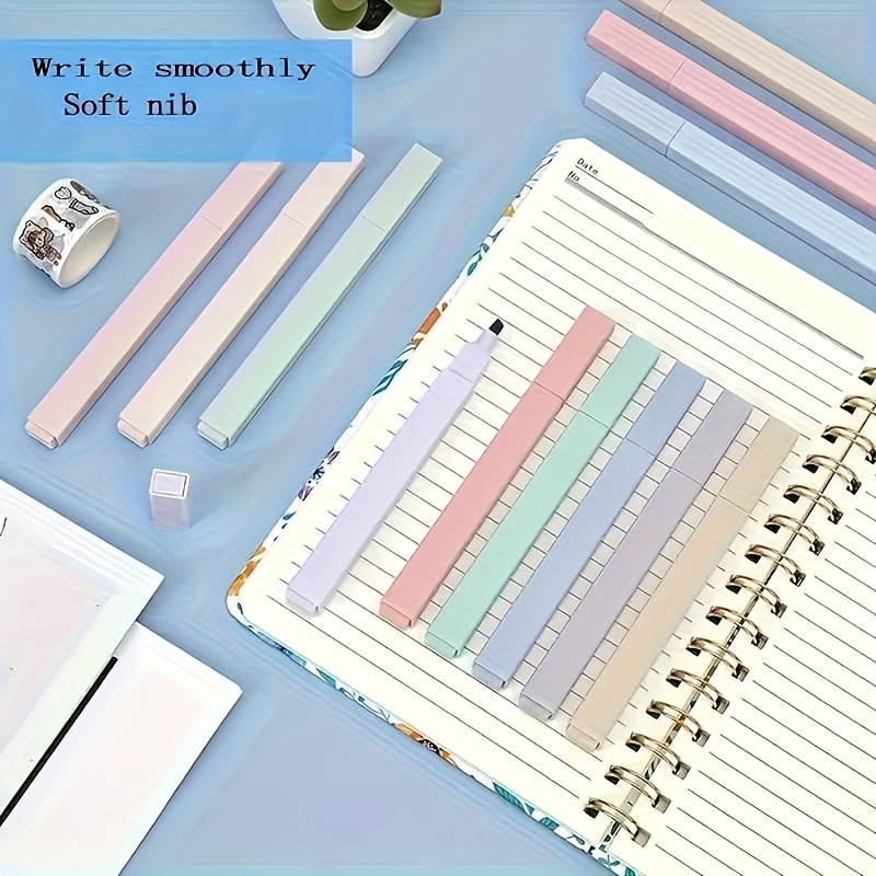 Highlighters Cute Pastel Pens 12 Colors Bible Pens No Bleed With Soft Tip Aesthetics Pens Markers Kawaii Stationary For Students