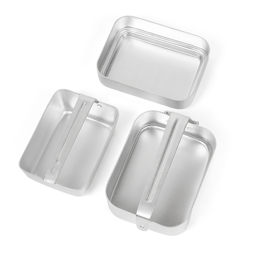 Fiambrera para acampar, Kit de hojalata de aluminio, juego de utensilios de cocina para acampar, caja de almuerzo, contenedor de comida con tapa