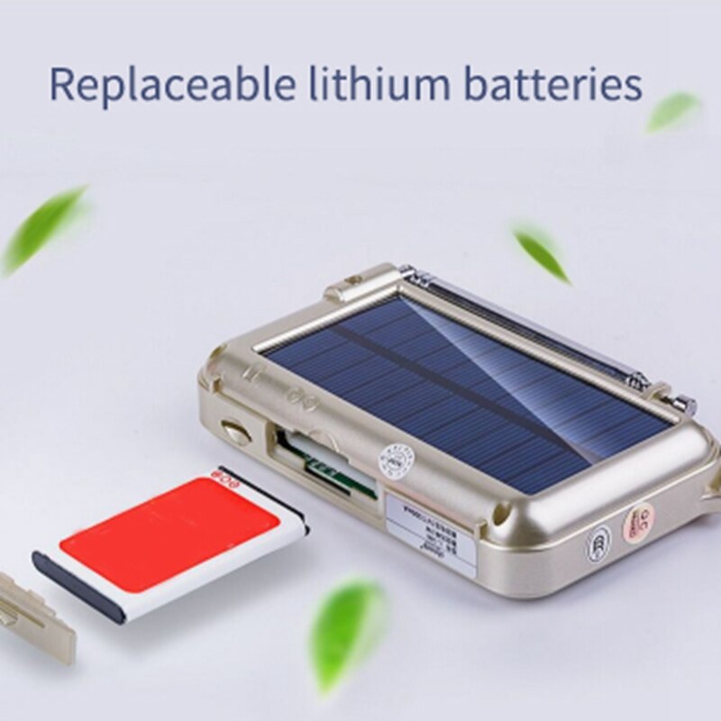 Mini haut-parleur d'énergie solaire Mp3 o lecteur de musique avec Led lumière de secours or