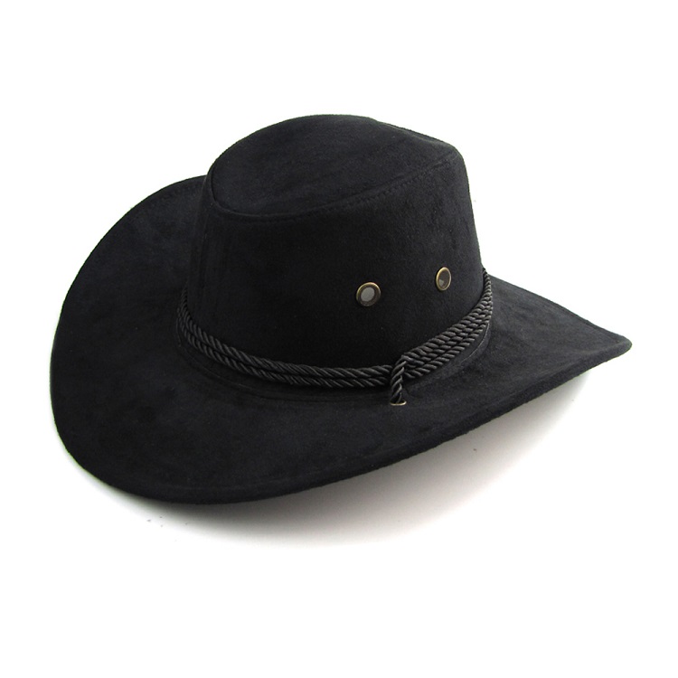 Gorro sombrero de ala grande para hombre y mujer, 3 colores, informal, a la: Black