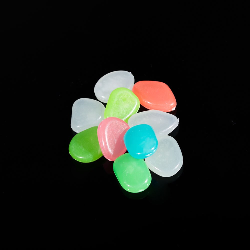 10Pcs Light-Emitting Artificial Pebble Stone Cute Glow in the Dark Walkway Aquarium Garden Fish Tank Decor Decoration