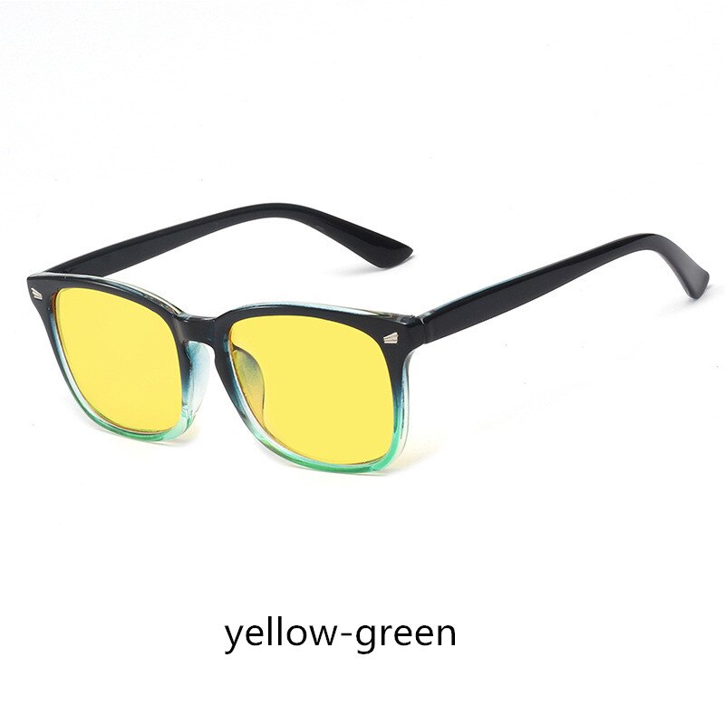 Roupai anti blåt lys briller computer gaming briller mænd kvinder blocker blocker briller ray goggles nattesyn briller retro: Gul grøn