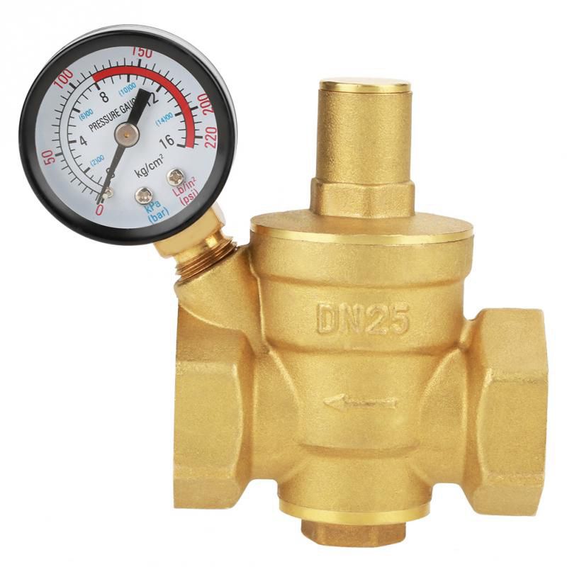 Dn25 Pressure Reducer Adjustable Water Pressure Reducing Regulator Reducer+Gauge Meter