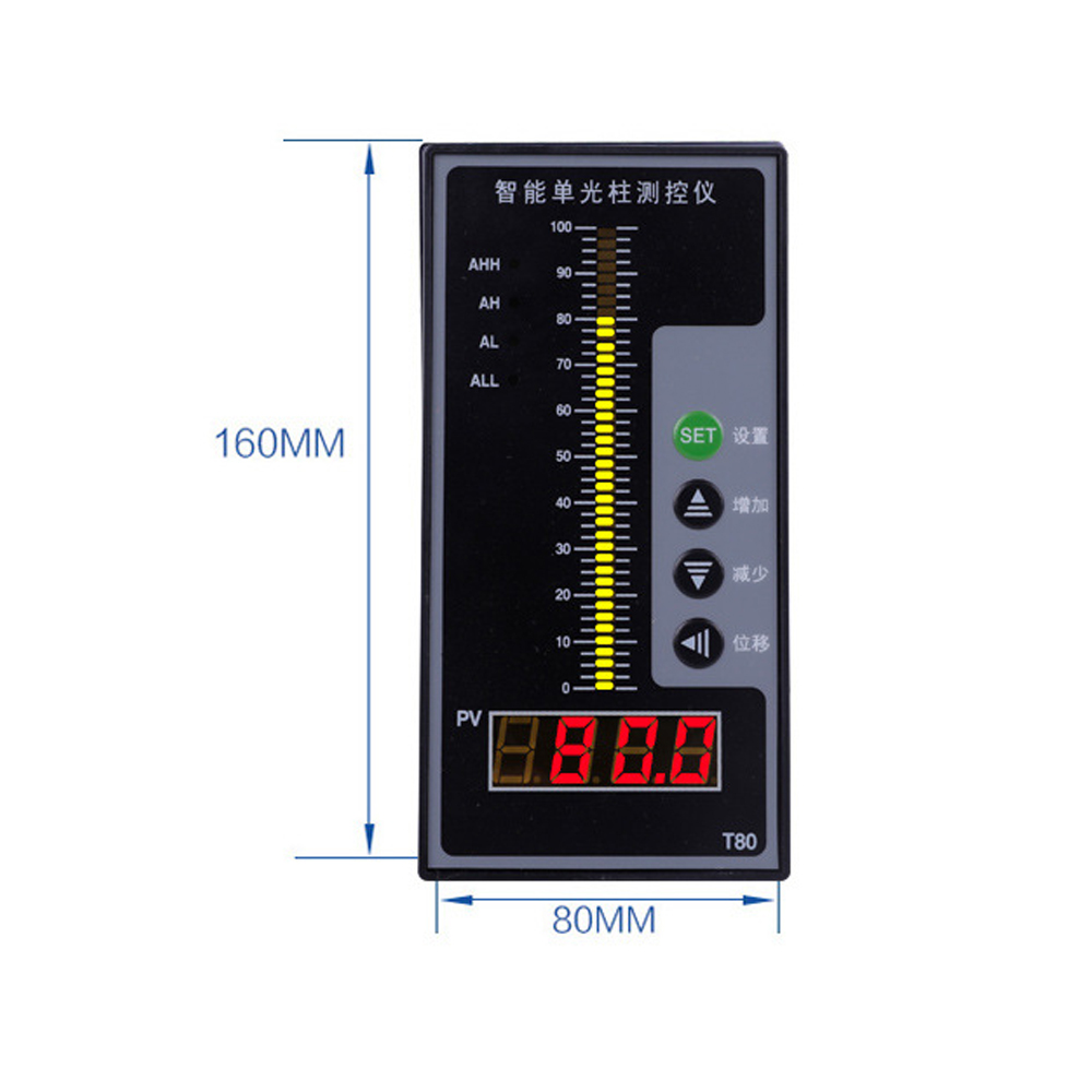 T80 Intelligent Pressure Contorller Light Column Display 4-20mA Water Oil Sewage Viscosity Meter Liquid Level Transmitter