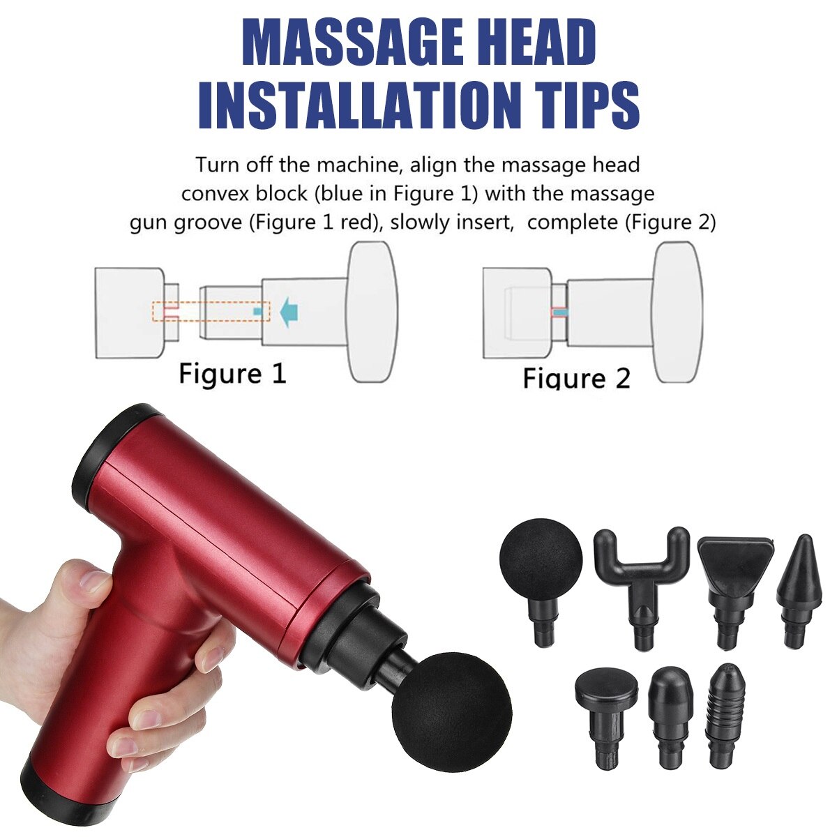22 Gear Elektrische Massager Percussie Massage Gun Verlichten Spier Pijn Therapie Vibrator Apparaat Met 11 Massager Heads 8000r/Min