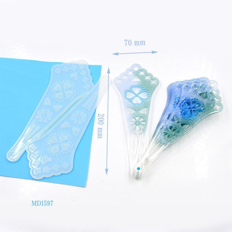 1pc- waaier siliconen mal diy handgemaakte kristallijm epoxy uv-hars mal voor het maken van sieraden: 10