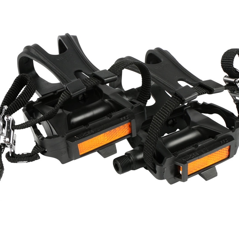 Cykelpedaler med clips og stropper til udendørs cykling og indendørs stationære cykel-spindel-cykelpedaler