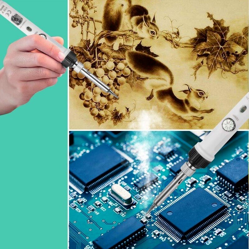 Electric soldering iron 60W Adjustable temperature soldering iron tips 220V/110V Welding solder tools rework station soldering