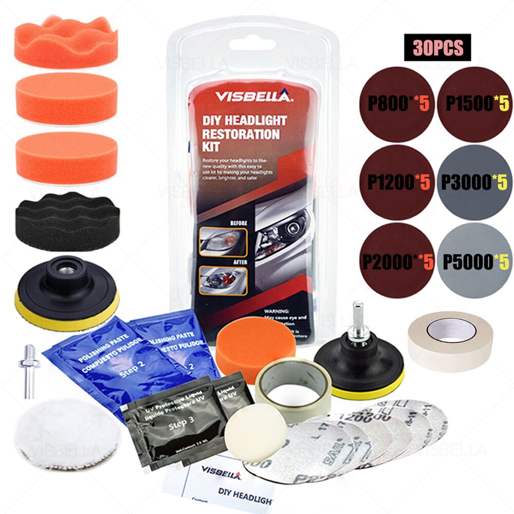 Car Headlight Restoration Polishing Kits Headlamp Repair Kits Car light Lens Polish Polisher Cleaning Paste Refurbish Paint Care: Package 10