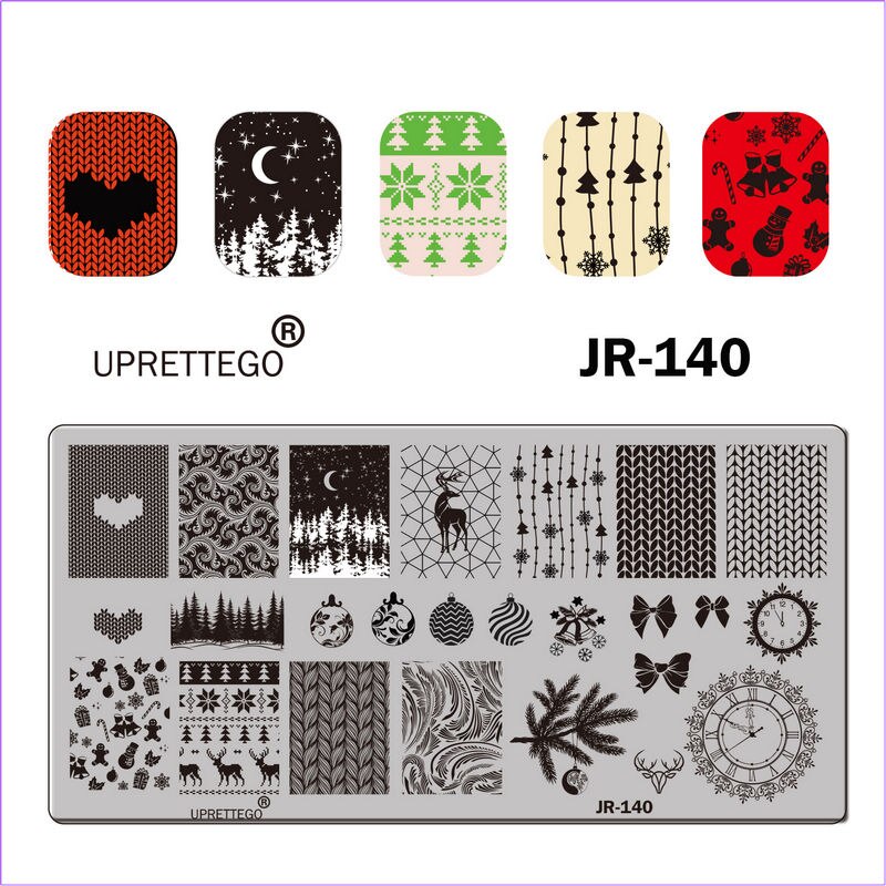 Stainless Steel Stamping Plate Template Xmas Dot Geometric Flower Bird Owl Pigeon Vintage Alphabet Nail Tool JR131-140: JR140