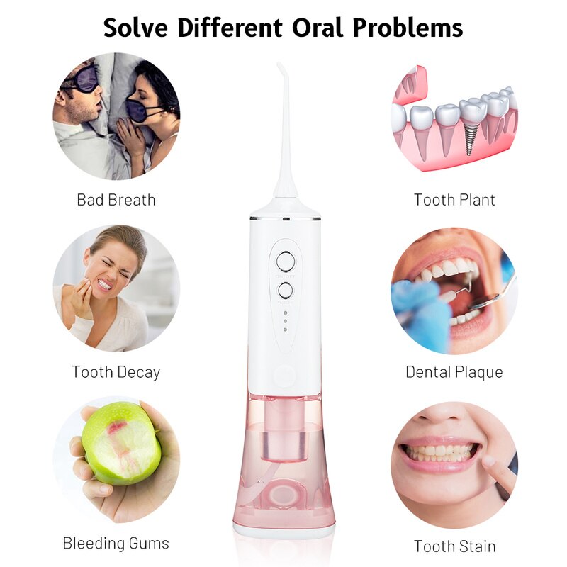 Oral Irrigator for Teeth Dental Water Jet 200ml Tank Oral Irrigator Dental Electric Toothbrush Water Flosser for Teeth Whitening