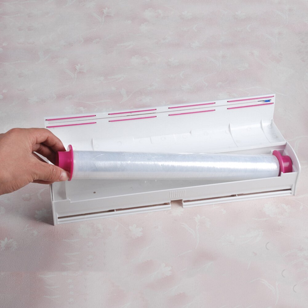 Cutter Storage Holder Kitchen Tool Food Preservation Film Cutters Kitchen Tools Plastic Film Wrap Cling Dispenser