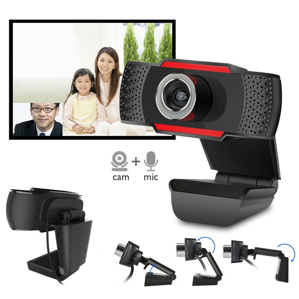 480/720/1080P USB 2.0 Webcam vidéo Web caméra avec Microphone pour Windows 2000/XP/7/8/10/Vista (32 bits) pour Android TV accessoire