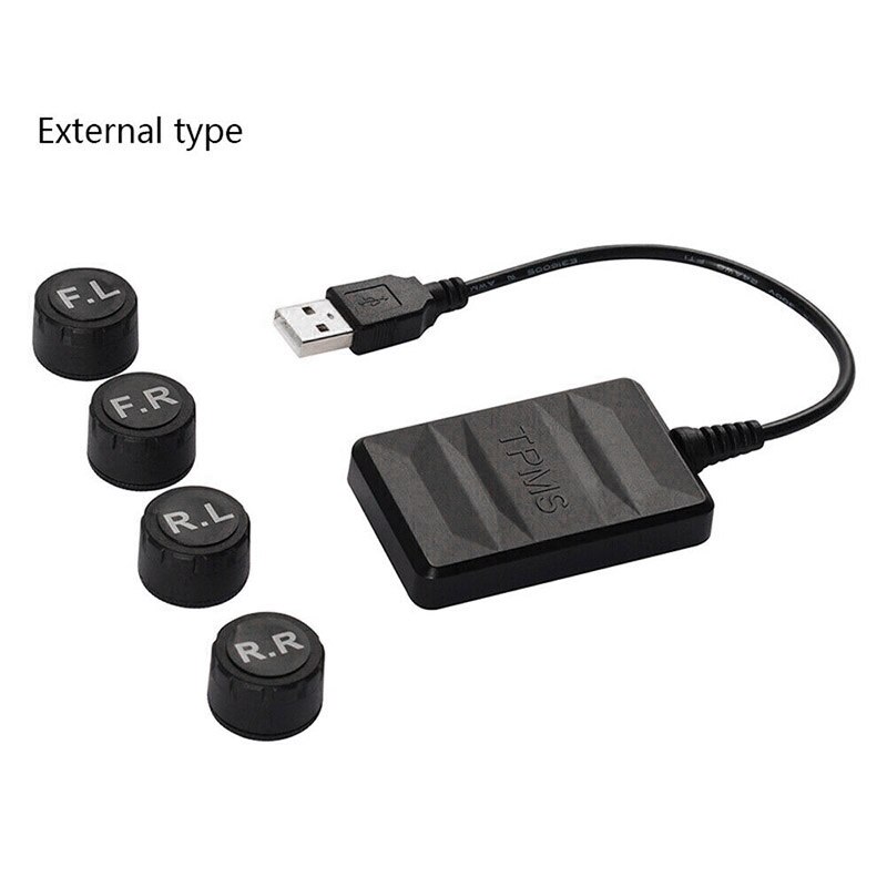 Bil tpms til android usb dæktryk overvågningssystem navigationsskærm trådløs automatisk dæktryk alarm