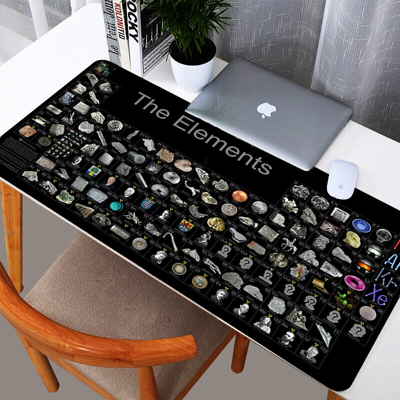 Alfombrilla de ratón de gran tamaño para Gaming, tabla periódica de productos químicos, xxl alfombrilla de ratón, antideslizante, para teclado de videojuegos: 1 / Size 900x400x2 mm