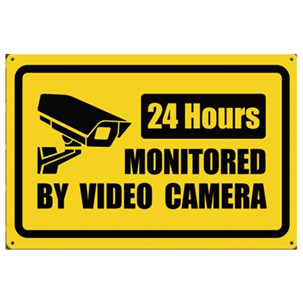 Overvågning advarsel metal plakat overvågning advarsel tin skilte plakat sikkerhed advarselsmærkater videokamera alarm klistermærke: Re1379