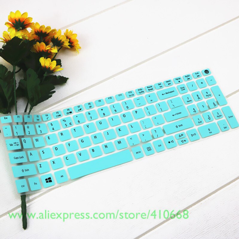 Funda protectora de silicona para teclado de 15,6 pulgadas, para Acer Aspire VN7-592G VN7-792G F15 F5-571 F5-573G E5-575G: Skyblue