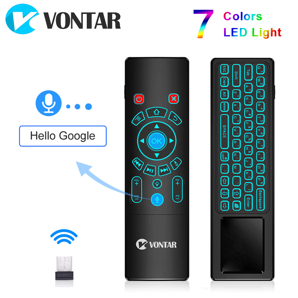 2.4G Air Mouse Mini Wireless Keyboard Backlit Afstandsbediening Met Touchpad Optioneel 7 Kleur Backlight Voor Android Tv Box/Mini Pc