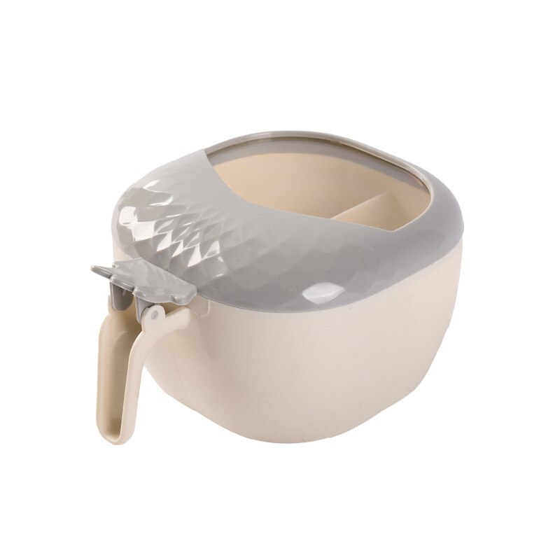 Caja de condimentos multifuncional, estante de suministros de cocina, juego de plástico, cuatro rejillas de almacenamiento integrado, lata de condimentos con cubierta: Beige