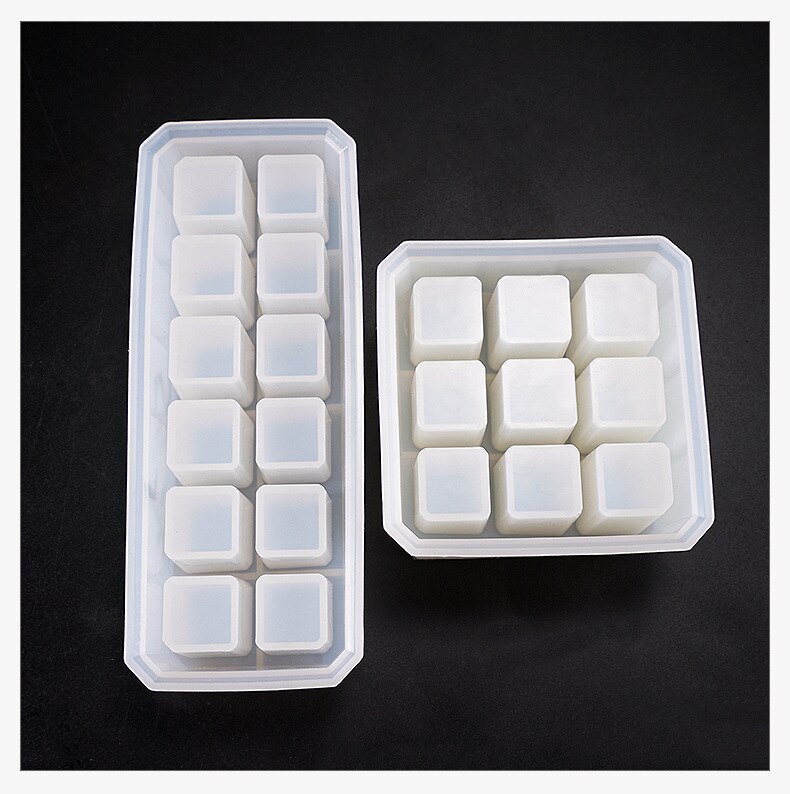 Kristall epoxihartsform diy handgjord tolv kvadratisk förvaringsbox silikonform