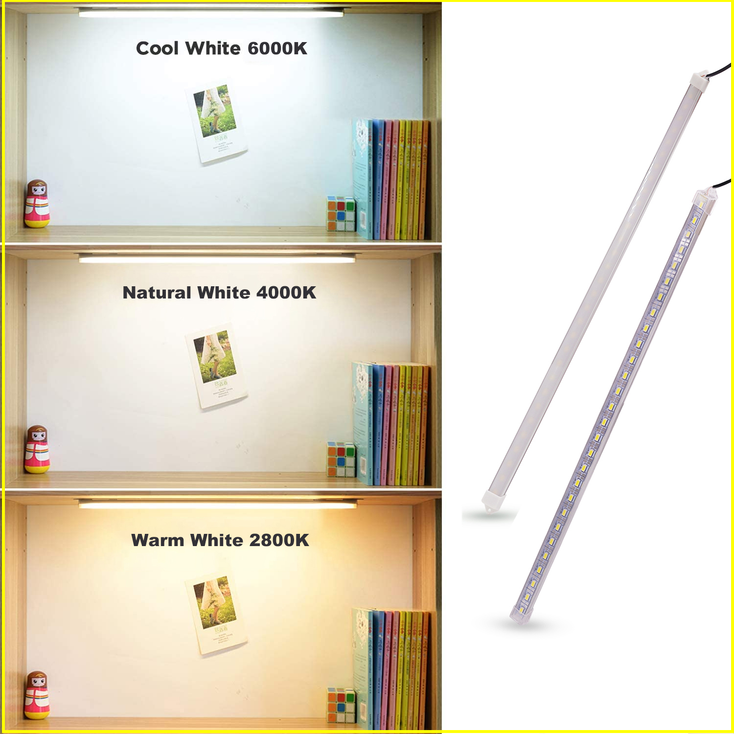 Barra de luces LED USB, tira de luces LED rígida de 5V 5630 con interruptor debajo del armario, lámpara de iluminación para habitación de cocina, 10/20/35/40/50cm